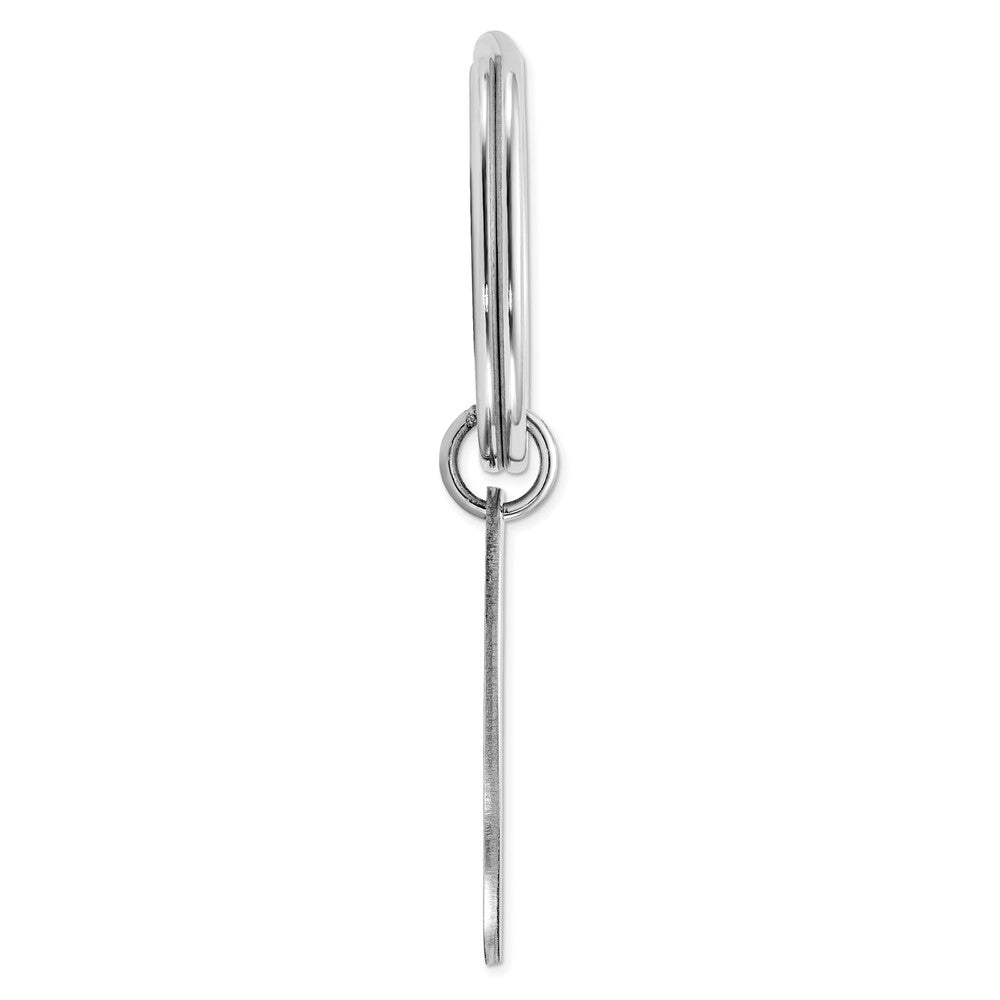 Sterlingsilber Rhodiniert Oval Key Ring