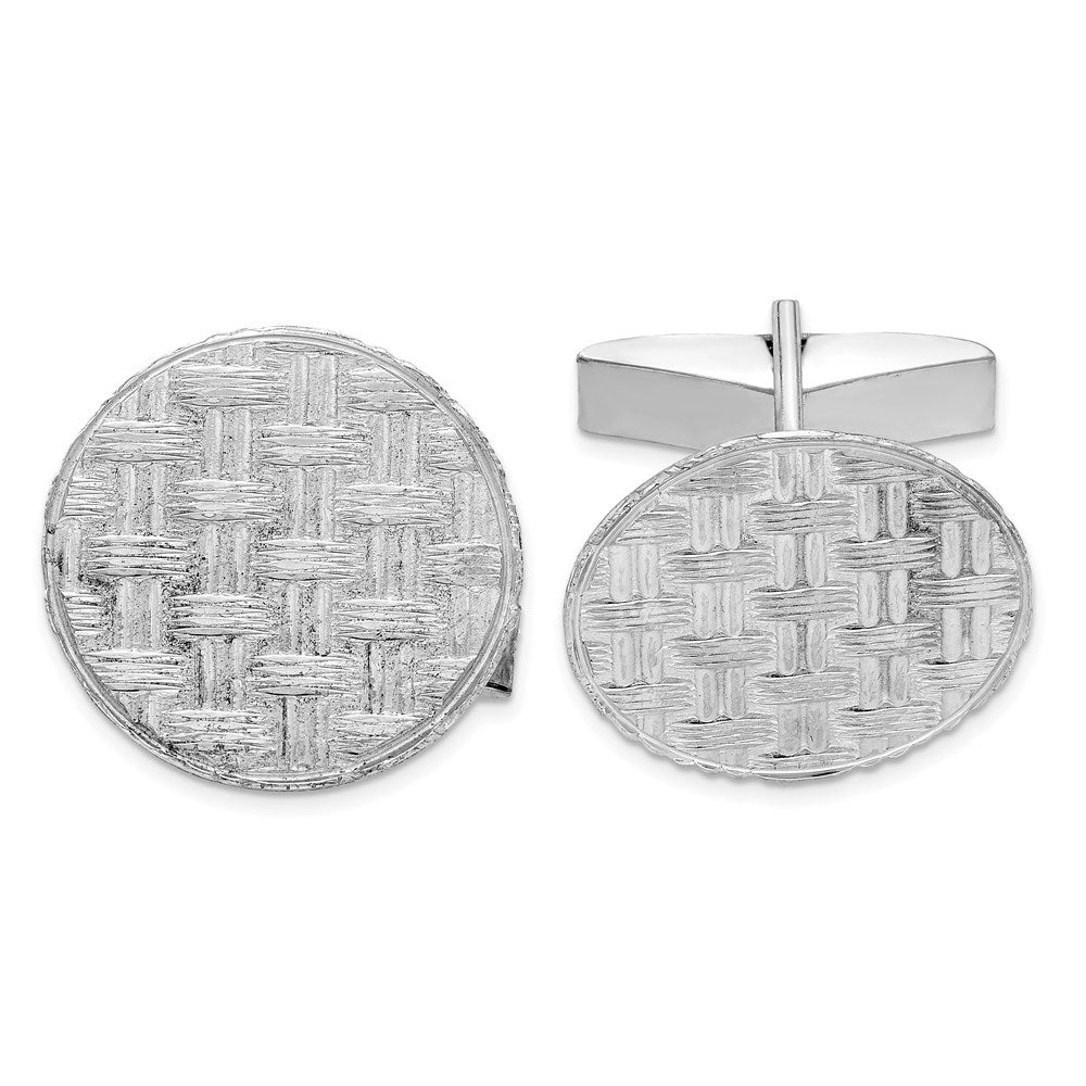 Sterlingsilber Rhodiniert Manschette Knöpfe