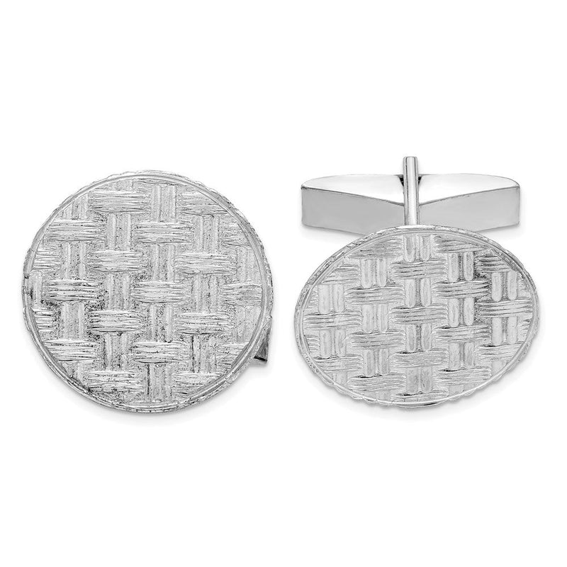 Sterlingsilber Rhodiniert Manschette Knöpfe