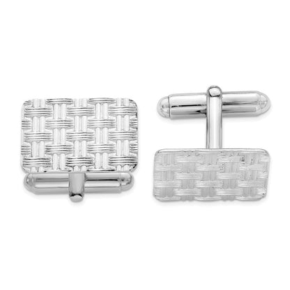 Sterlingsilber Rhodiniert Manschette Knöpfe