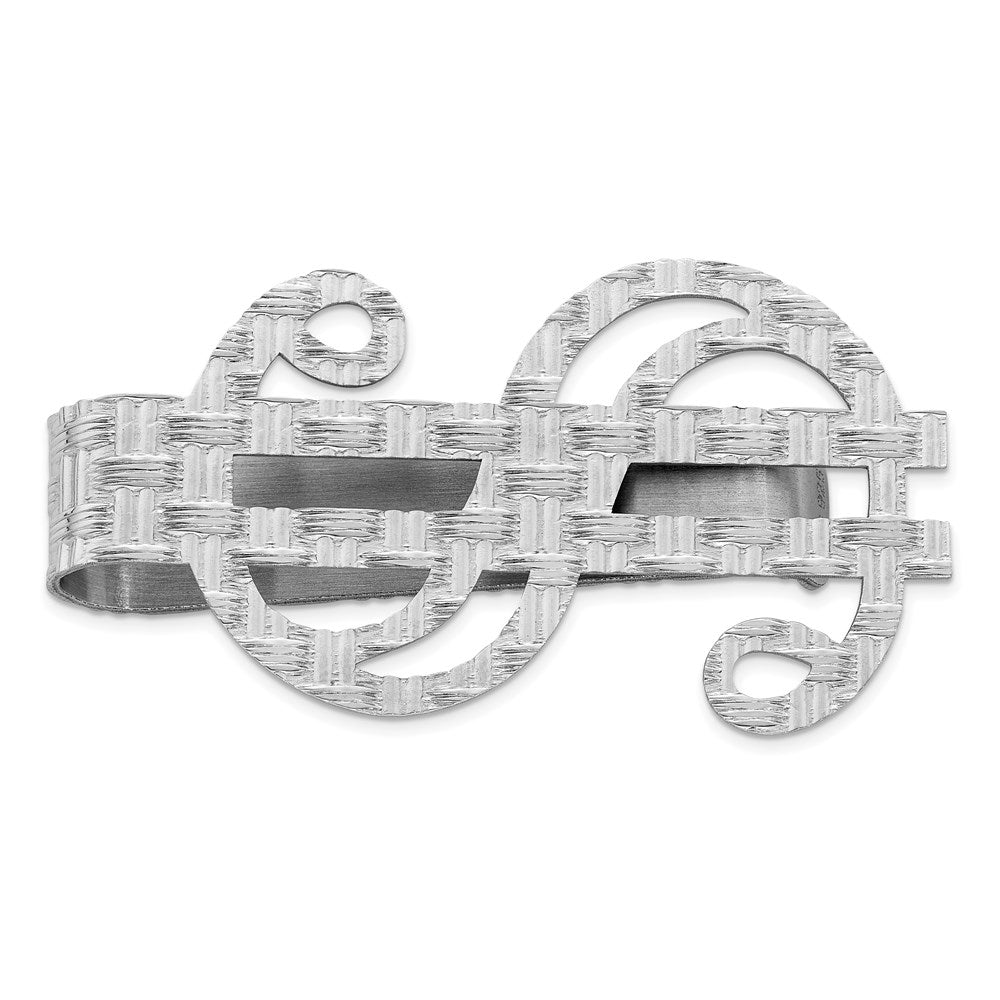 Sterlingsilber Rhodiniert Dollar Zeichen Geldklammer
