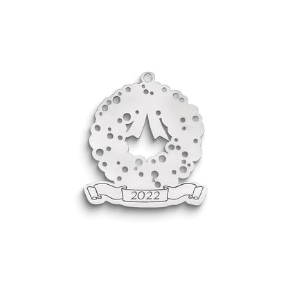 Sterlingsilber Rhodiniert Weihnachten Wreath Ornament