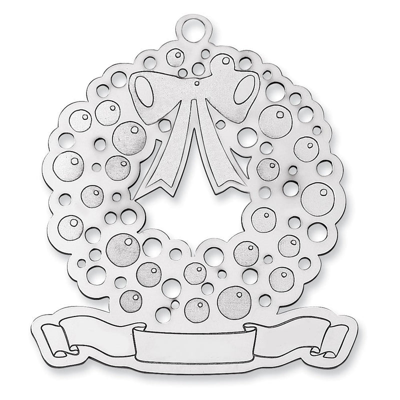 Sterlingsilber Rhodiniert Rohling Weihnachten Wreath Ornament
