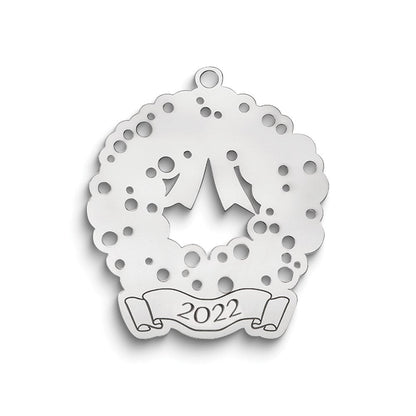 Sterlingsilber Rhodiniert Weihnachten Wreath Ornament