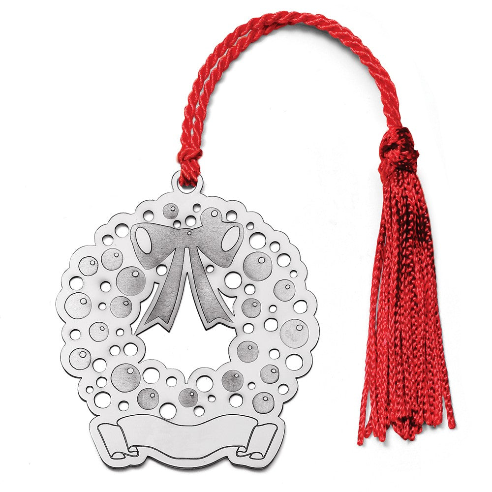 Sterlingsilber Rhodiniert Rohling Weihnachten Wreath Ornament