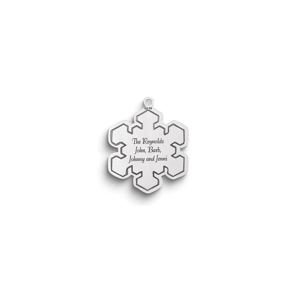 Sterlingsilber Rhodiniert Weihnachten Schneeflocke Ornament