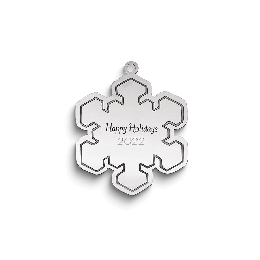 Sterlingsilber Rhodiniert Weihnachten Schneeflocke Ornament