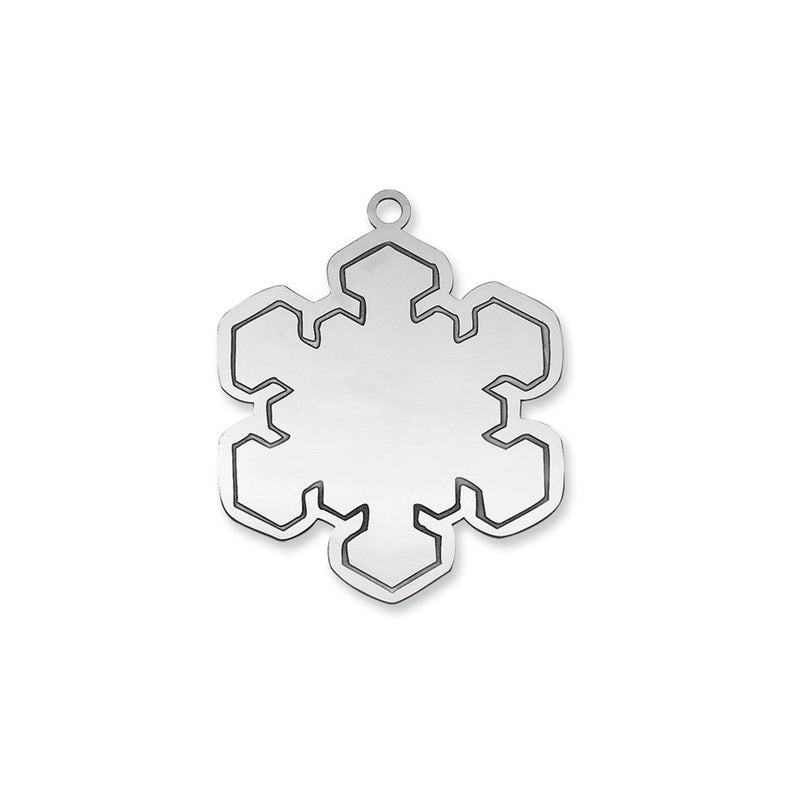 Sterlingsilber Rhodiniert Rohling Weihnachten Schneeflocke Ornament