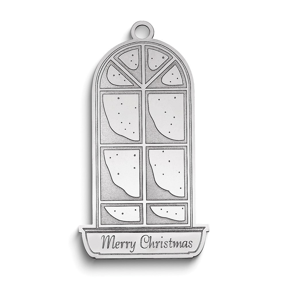 Sterlingsilber Rhodiniert Weihnachten Window Pane Ornament