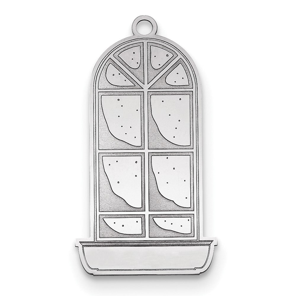 Sterlingsilber Rhodiniert Rohling Weihnachten Window Pane Ornament