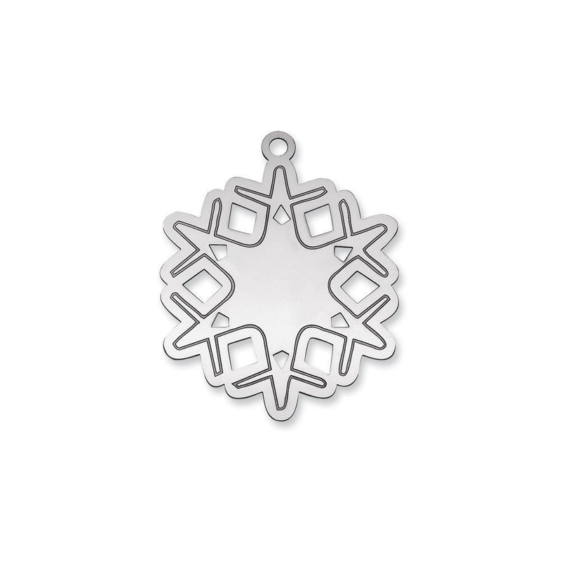 Sterlingsilber Rhodiniert Rohling Weihnachten Schneeflocke Ornament