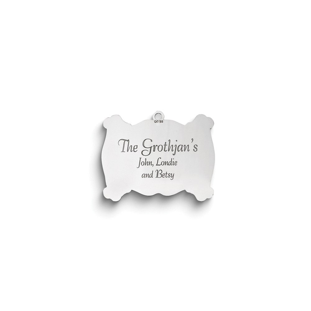 Sterlingsilber Rhodiniert Weihnachten Plaque Ornament