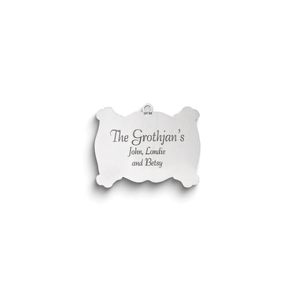 Sterlingsilber Rhodiniert Weihnachten Plaque Ornament