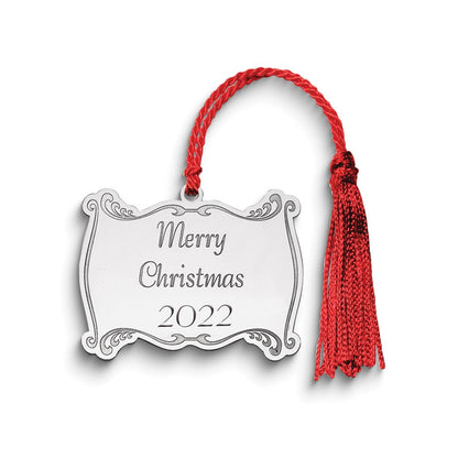 Sterlingsilber Rhodiniert Weihnachten Plaque Ornament