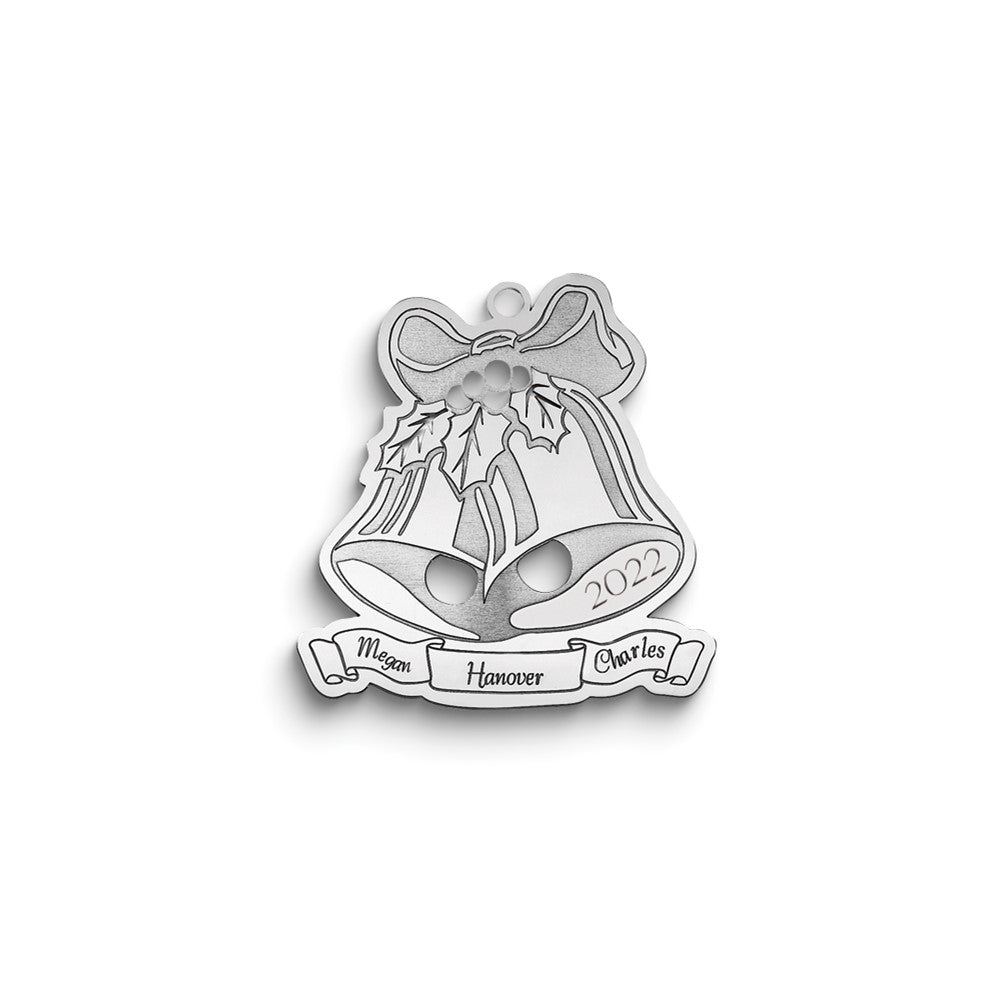 Sterlingsilber Rhodiniert Weihnachten Bells Ornament