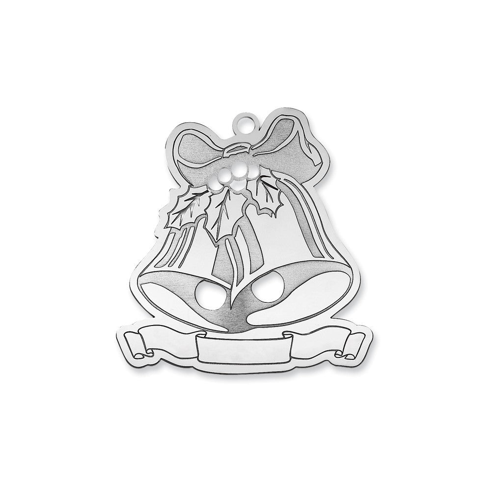 Sterlingsilber Rhodiniert Rohling Weihnachten Bells Ornament