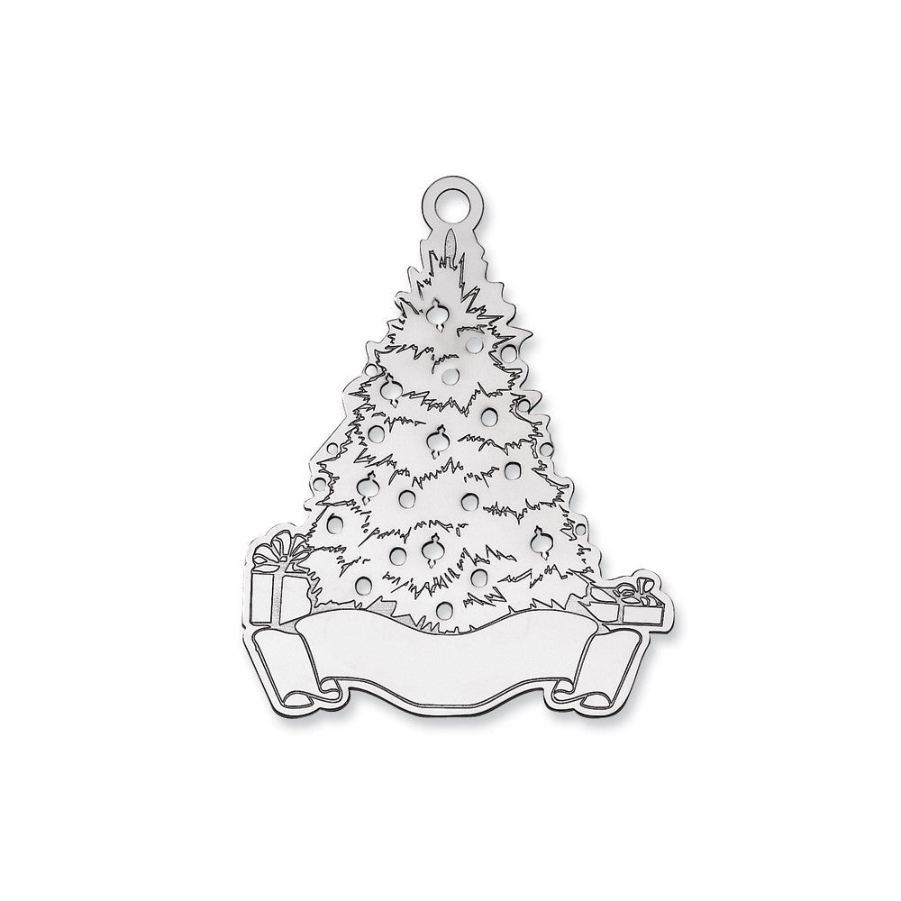 Sterlingsilber Rhodiniert Rohling Weihnachten Baum Ornament