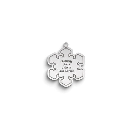 Sterlingsilber Rhodiniert Weihnachten Schneeflocke Ornament
