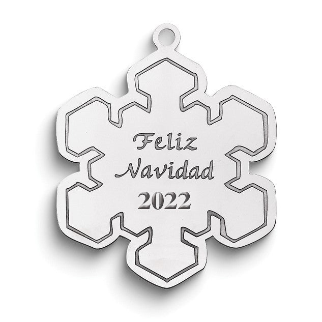 Sterlingsilber Rhodiniert Weihnachten Schneeflocke Ornament