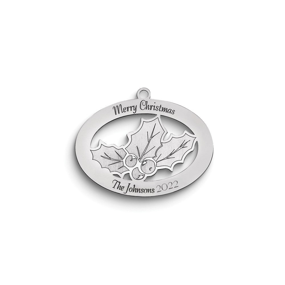 Sterlingsilber Rhodiniert Weihnachten Holly Ornament