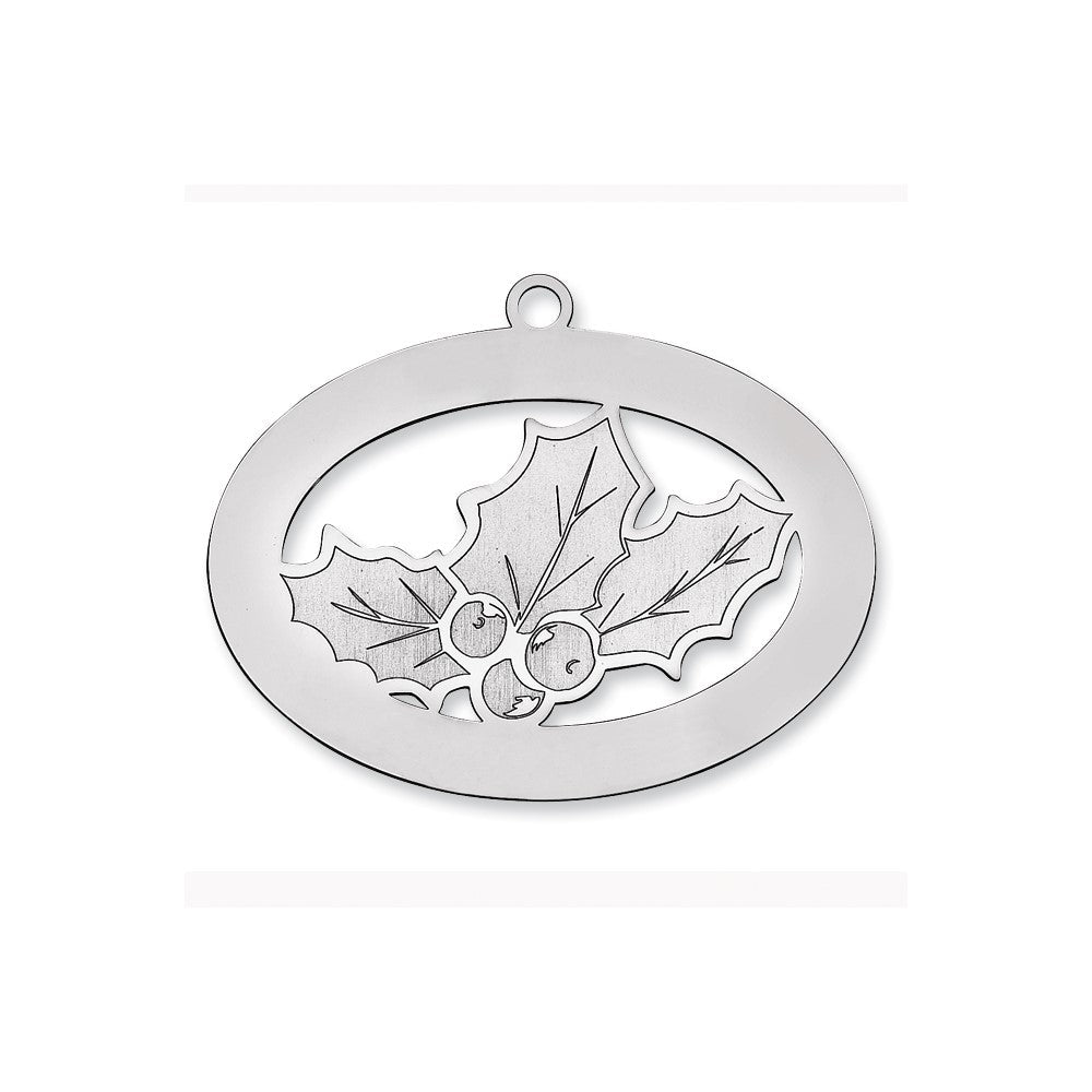 Sterlingsilber Rhodiniert Rohling Weihnachten Holly Ornament