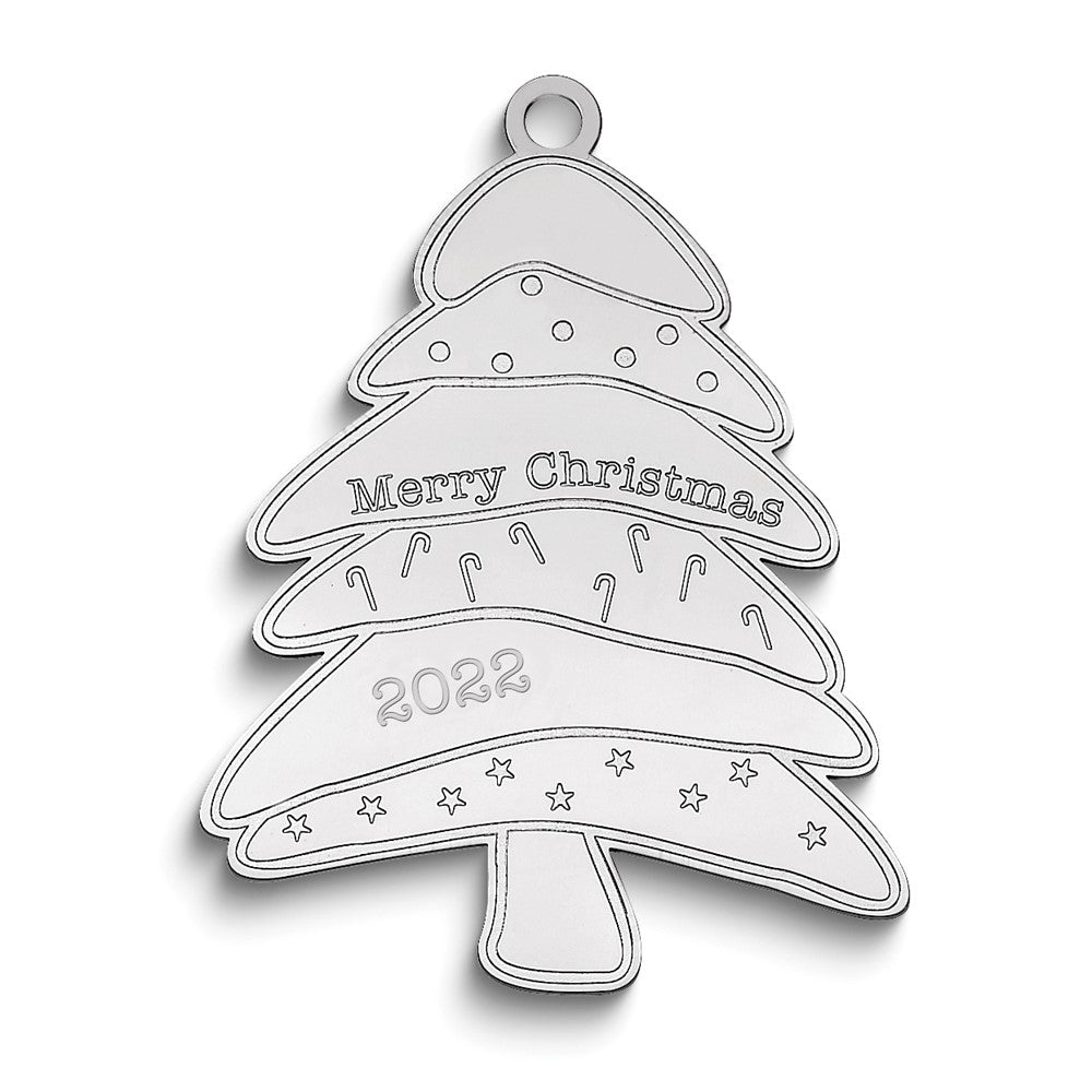 Sterlingsilber Rhodiniert Weihnachten Baum Ornament