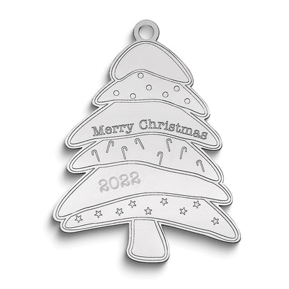 Sterlingsilber Rhodiniert Weihnachten Baum Ornament
