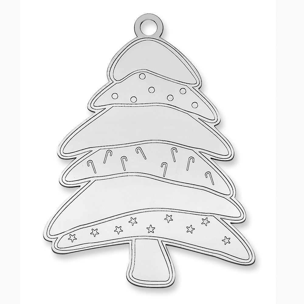 Sterlingsilber Rhodiniert Rohling Weihnachten Baum Ornament