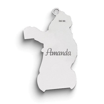 Sterlingsilber Rhodiniert Weihnachten Santa Ornament