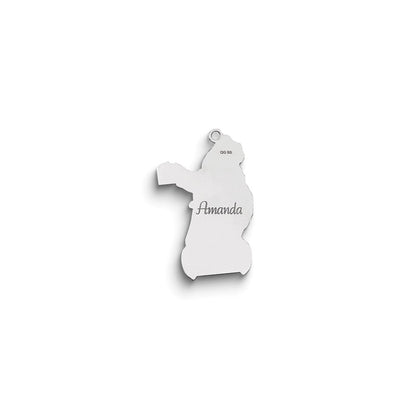 Sterlingsilber Rhodiniert Weihnachten Santa Ornament