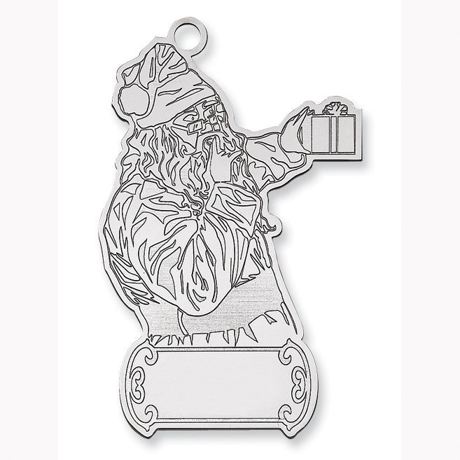 Sterlingsilber Rhodiniert Rohling Weihnachten Santa Ornament