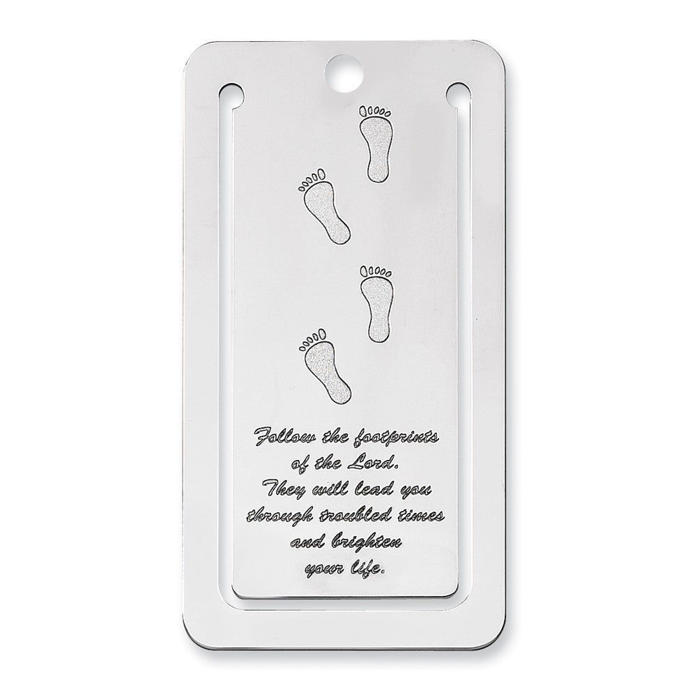 Sterlingsilber Rhodiniert Footprints Poem Book Mark mit Tassel