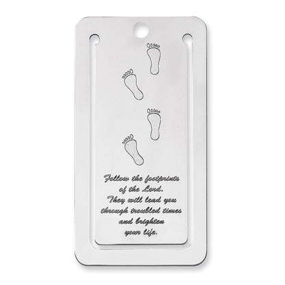 Sterlingsilber Rhodiniert Footprints Poem Book Mark mit Tassel
