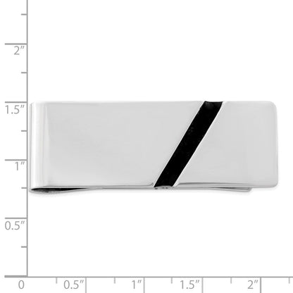 Sterlingsilber Rhodiniert Schwarz Emailliert Geldklammer