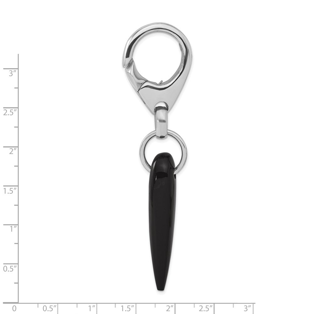 Sterlingsilber Schwarz Spike Key Ring