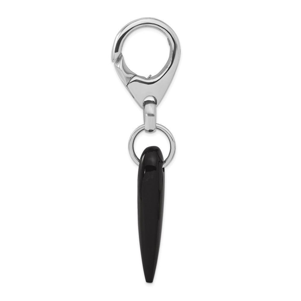 Sterlingsilber Schwarz Spike Key Ring
