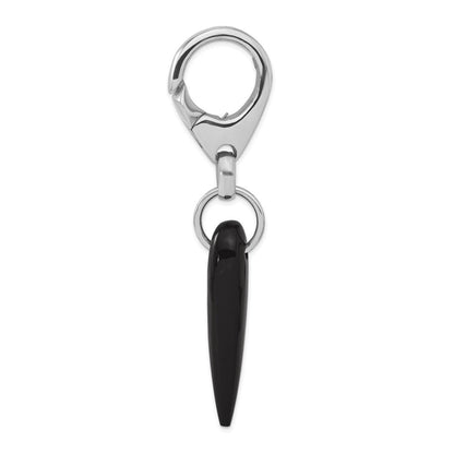 Sterlingsilber Schwarz Spike Key Ring