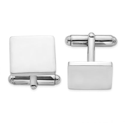 Sterlingsilber Rhodiniert Quadratisch Manschette Knöpfe