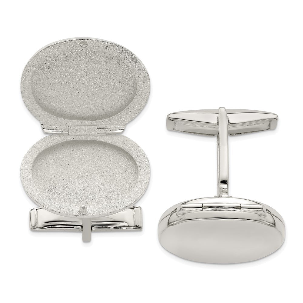 Sterlingsilber Oval Medaillon Manschettenknöpfe