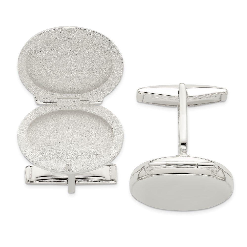 Sterlingsilber Oval Medaillon Manschettenknöpfe