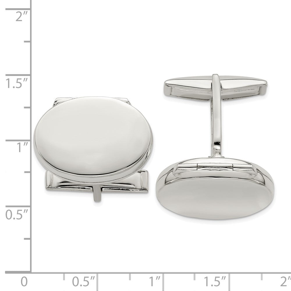 Sterlingsilber Oval Medaillon Manschettenknöpfe
