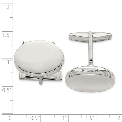 Sterlingsilber Oval Medaillon Manschettenknöpfe