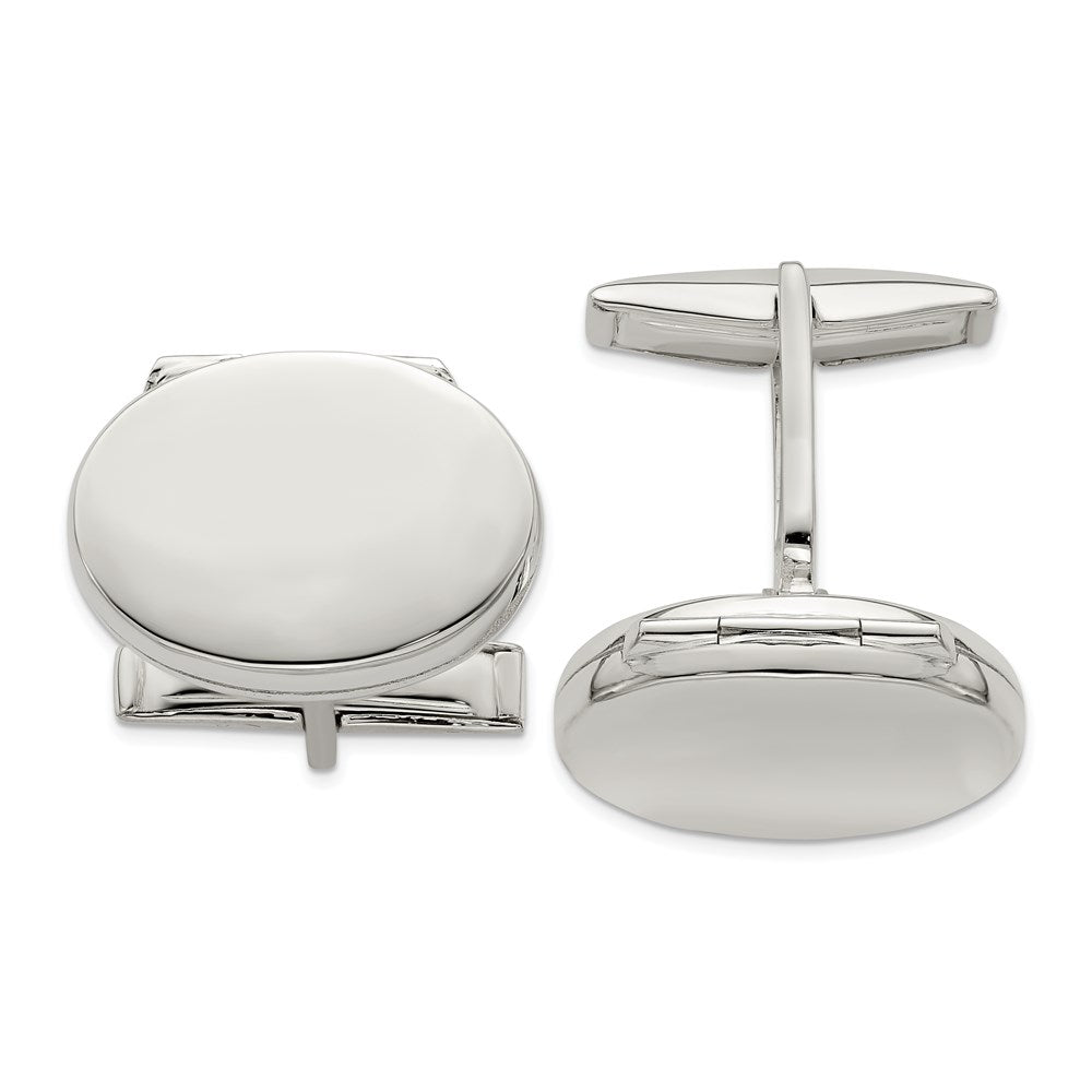 Sterlingsilber Oval Medaillon Manschettenknöpfe