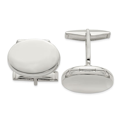 Sterlingsilber Oval Medaillon Manschettenknöpfe