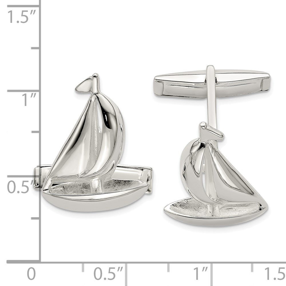 Sterlingsilber Sail Boot Manschette Knöpfe