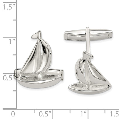 Sterlingsilber Sail Boot Manschette Knöpfe