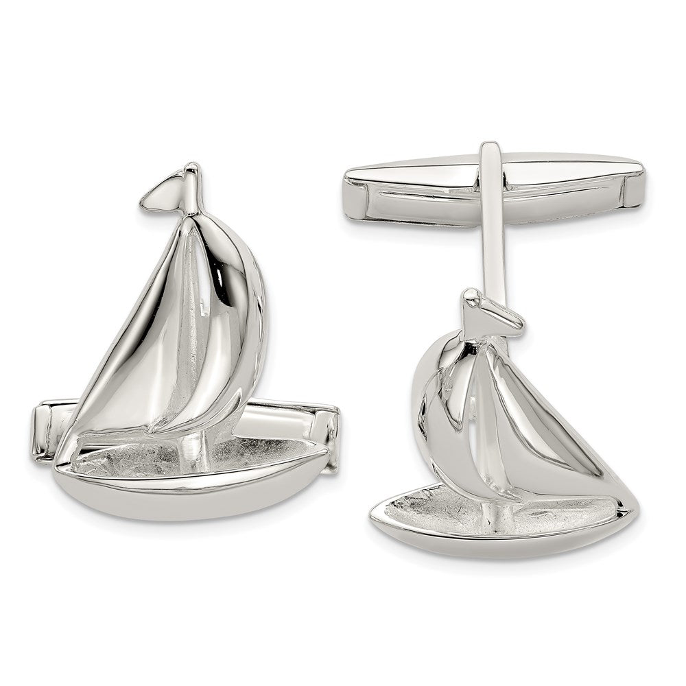 Sterlingsilber Sail Boot Manschette Knöpfe