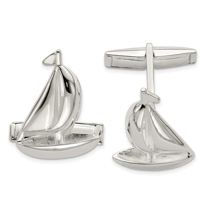 Sterlingsilber Sail Boot Manschette Knöpfe