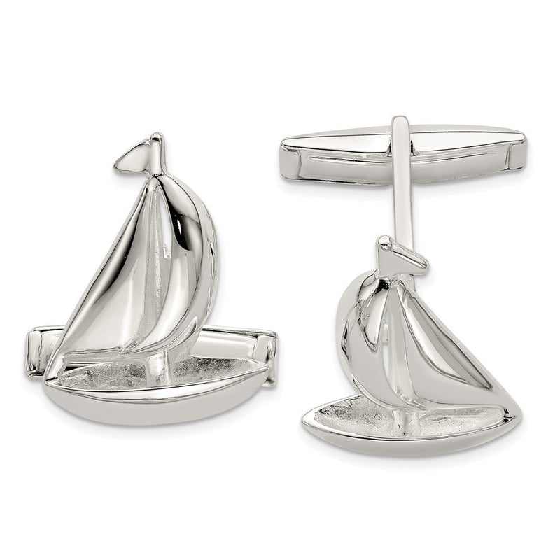 Sterlingsilber Sail Boot Manschette Knöpfe