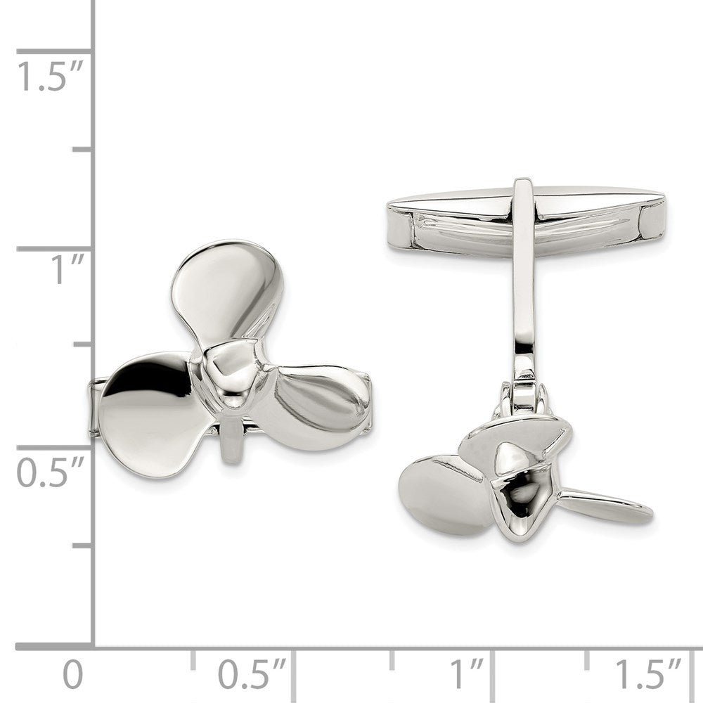 Sterlingsilber Propeller Manschette Knöpfe